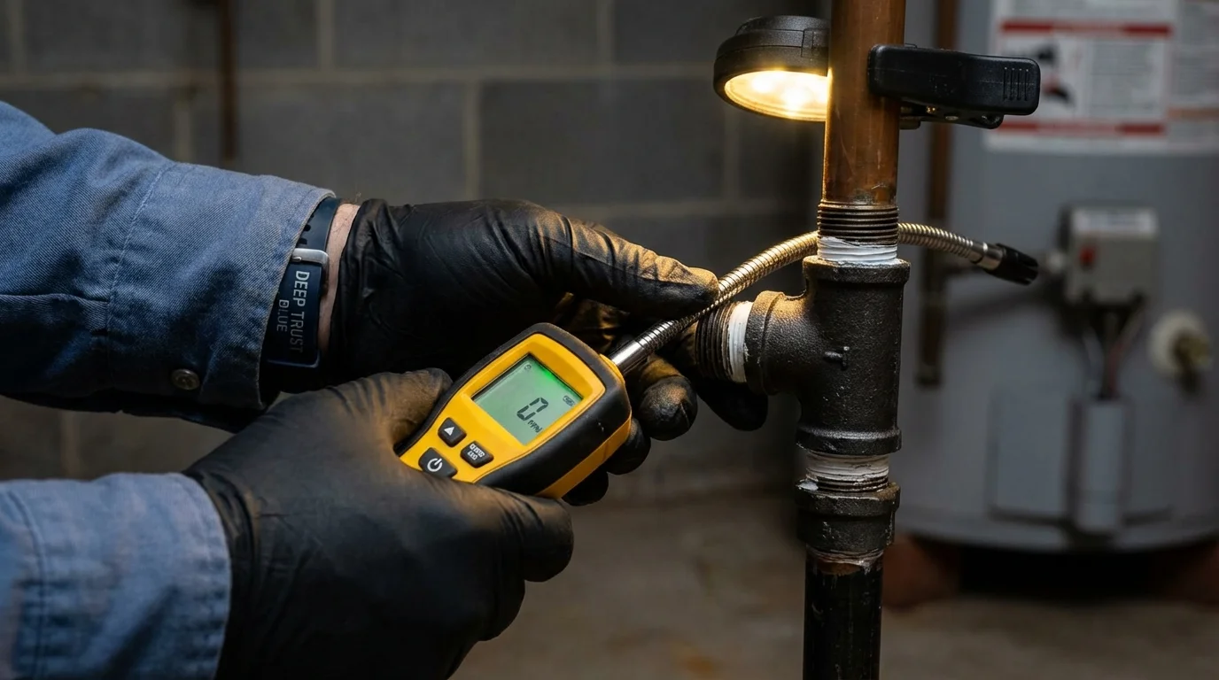 Gas leak detection with electronic sniffer by Johns Plumbing LLC in Duncansville