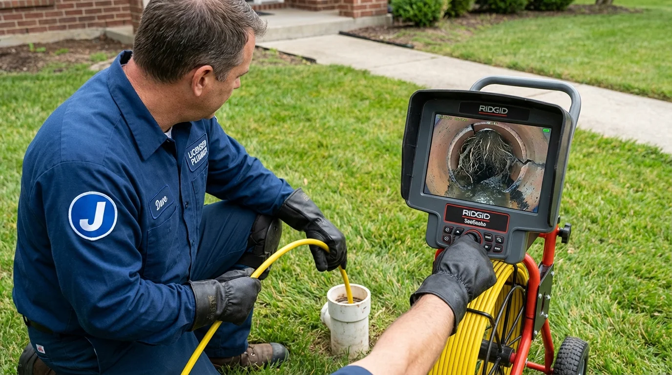 Sewer camera inspection being performed by Johns Plumbing LLC in Duncansville